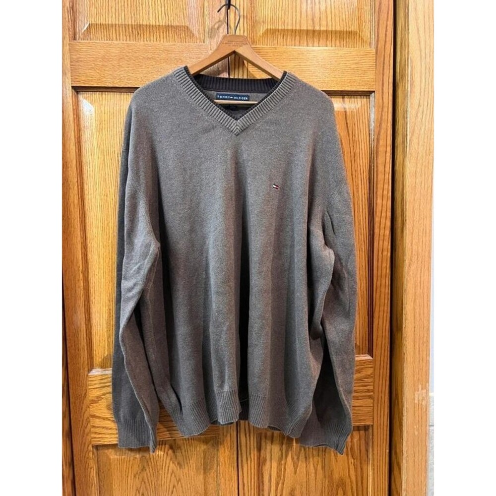 Tommy Hilfiger Long Sleeve Sweatshirt Sweater Brown Mens Size XXL Vintage